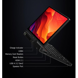 GPD Pocket 4 (AI 9 HX370) – Ordinateur portable en aluminium avec Windows 11, écran Ultra HD 8,8", rotation à 180°, Ryzen AI 9 H