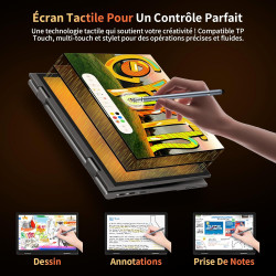 Mini Ordinateur Portable 2 en 1 De 10,95 Pouces, Écran Tactile 2000 * 1200, Celeron N95(Jusqu'à 3,4 GHz), 16 Go DDR5, 960 Go SSD
