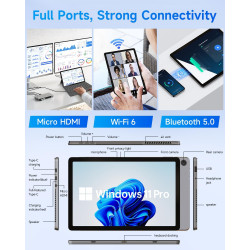 BNCF PC Portable 2-en-1 11 Pouces, Écran Tactile Win 11 Compatible avec Twin Lake N150, 12 Go de RAM 512 Go SSD, Tablet IPS FHD 