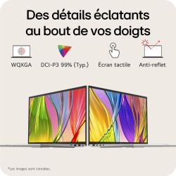 LG Gram 17Z90TL-G.AU8BF - PC Portable 17" 1389g, écran DCI-P3 99% QHD+ Format, Intel® Evo™ Ultra7, RAM 32Go, SSD 2To NVMe, Intel