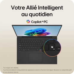 LG Gram 17Z90TL-G.AU8BF - PC Portable 17" 1389g, écran DCI-P3 99% QHD+ Format, Intel® Evo™ Ultra7, RAM 32Go, SSD 2To NVMe, Intel