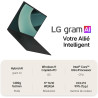 LG Gram 17Z90RU-G.AP55F - PC Portable 17" 1350g, écran DCI-P3 99% QHD+ Format, Intel® Evo™ i5-1334, RAM 16Go, SSD 512Go NVMe, In