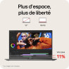 LG Gram 17Z90RU-G.AP55F - PC Portable 17" 1350g, écran DCI-P3 99% QHD+ Format, Intel® Evo™ i5-1334, RAM 16Go, SSD 512Go NVMe, In