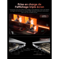 ACEMAGIC 2026 Pc Portable Gaming Ryzen 7 H255 (Jusqu'à 4,9 Hz) DDR5 16Go Ram 512Go SSD 4800MHz Étendre à 4 to Ordinateur Portabl