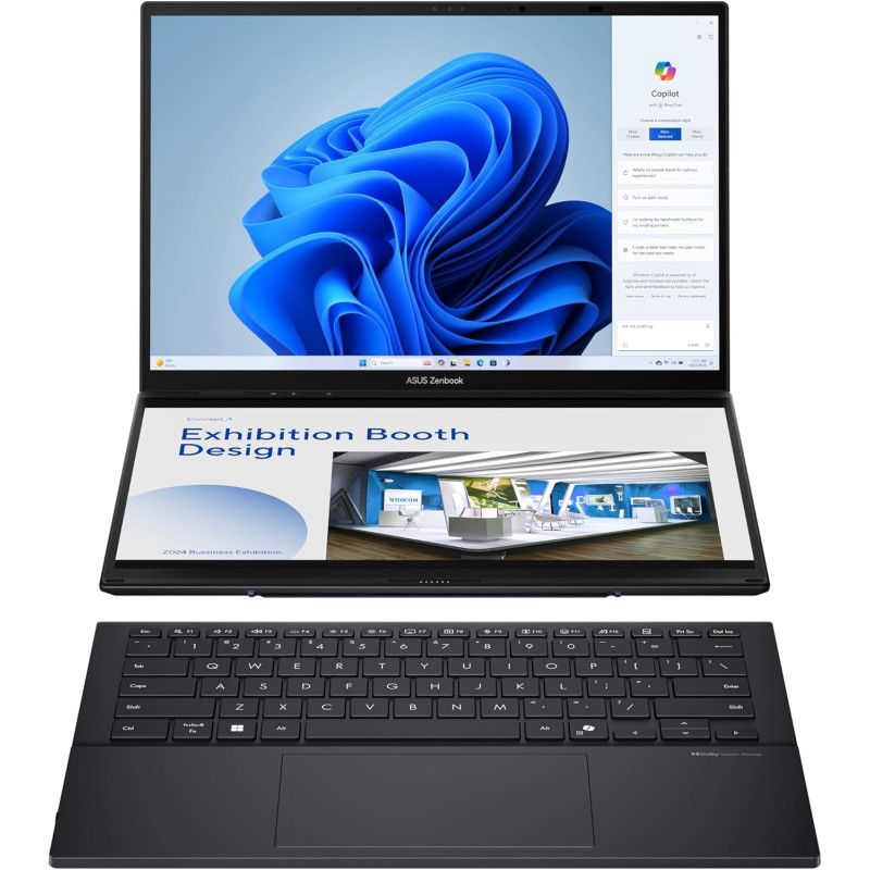 ASUS Zenbook Duo UX8406CA-PZ011W 14.0 Pouces 3K OLED 120Hz Tactile PC Portable (Intel Core Ultra 9 Processeur 2.9 GHz, 32GB LPDD
