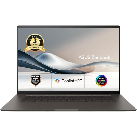 ASUS Zenbook S 16 UM5606WA-RK021W OLED 16 Pouces 3K 120Hz PC Portable (Processeur AMD Ryzen AI 9 HX 370 5.1GHz, 32GB LPDDR5X, 1T