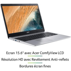 Acer Chromebook 315 CB315-3H-C417 Ordinateur Portable 15.6'' HD, PC Portable (Intel Celeron N4000, RAM 4Go, 32Go eMMC, Intel UHD