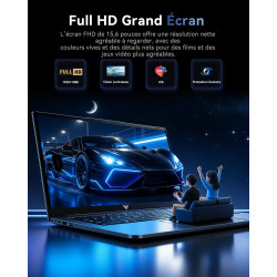ACEMAGIC 2026 Ordinateur Portables avec Processeur i5-12600H -12 Cœurs (4P+8E)/16 Threads,Jus qu'à 4.5 Ghz, 16GB RAM 512GB SSD,D
