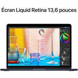 Apple MacBook Air Portable avec Puce M2 : écran Liquid Retina de 13,6 Pouces, 16 Go de RAM, 256 Go de Stockage SSD, Clavier rétr