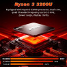 2 en 1 Écran Tactile 15,6 Pouces Ordinateur Portable Ryzen R3-3200U (jusqu'à 3,5 GHz) PC Portable 16Go RAM 512Go SSD 360 ° Rotat