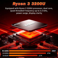 2 en 1 Écran Tactile 15,6 Pouces Ordinateur portable Ryzen R3-3200U (jusqu'à 3,5 GHz) PC Portable 16Go RAM 1To SSD 360 ° Rotatio