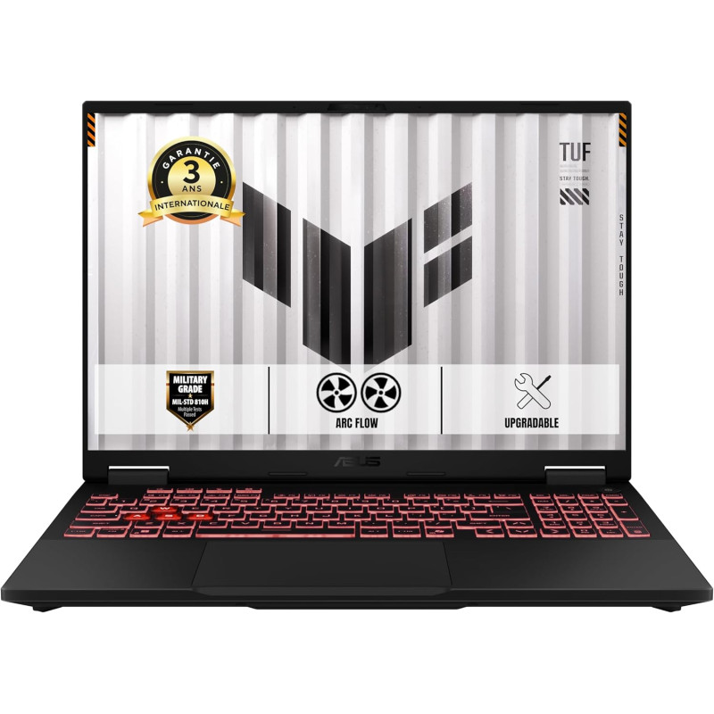 ASUS TUF Gaming A16-TUF608JMR-RV095W 16 Pouces FHD+ 165Hz PC Portable (processeur Intel Core i7-14650HX, 32Go DDR5, 512Go SSD, N