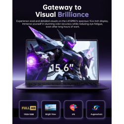 Ordinateur Portable Gaming 15,6 Pouces,PC Portable avec Ryzen 7 5825U (Jusqu'à 4,5GHz) 8C/16T - 16Go RAM DDR4*2 + 1To SSD M.2,10