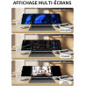 Ordinateur portable à triple écran, 16" principal + deux moniteurs 10,5", Core i7-12700H, 16 Go de RAM, 1 To SSD, Win 11 Pro, Wi