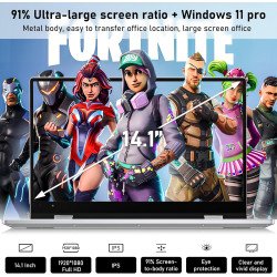FUNYET Ordinateur Portable à écran Tactile,PC Portable 14,1 Pouces avec Ouverture à 360°,Core i7-1265U (jusqu'à 4,8 GHz),16 Go R