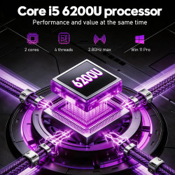 FUNYET Ordinateur Portable,PC Portable 2026 Laptop 15,6 Pouces,16 Go de RAM, SSD de 512 Go, Core i5 6200U,IPS FHD 1920 × 1080,Ba