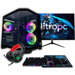 NitroPC - Pack Bronze | PC Gaming Complet (AMD Ryzen 5 5655G 6/12 4,4GHz, RX Vega 7, RAM 16Go, SSD 512Go, Windows 11 Pro | WiFi,