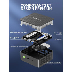 GMKtec Mini PC G3 Pro avec Intel Core i3-10110U (Plus performant Que 4300U/N150/N95), 16 Go RAM DDR4 (Double Canal), SSD PCIe 25