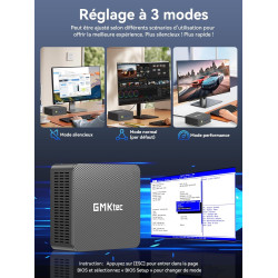 GMKtec Mini PC G3 Pro avec Intel Core i3-10110U (Plus performant Que 4300U/N150/N95), 16 Go RAM DDR4 (Double Canal), SSD PCIe 25