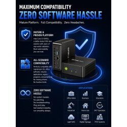 GMKtec Mini PC G3 Pro Faible consommation (10 W) Intel Core i3-10110U (jusqu'à 4,1 GHz, Défaite 3500/4300U), 16Go RAM DDR4 SSD M