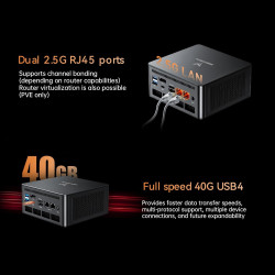 MINIS FORUM UM890 Pro Mini PC - AMD AI Ryzen 9 8945HS, 8 C/16 T, Radeon 780M GPU, 2 x M.2 SSD Slots,DDR5, HDMI 2.1, DP 1.4, 2 x 
