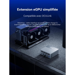 MINIS FORUM X1 Lite-255 Mini PC avec AMD Ryzen 7 255 (8C/16T), AMD Radeon 780M, Wi-FI 6E +2,5 GbE LAN, OCuLink eGPU, Sortie Trip
