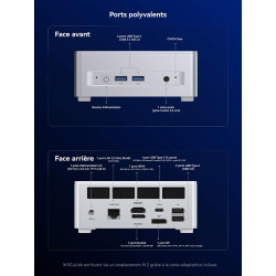 MINIS FORUM X1 Lite-255 Mini PC avec AMD Ryzen 7 255 (8C/16T), AMD Radeon 780M, Wi-FI 6E +2,5 GbE LAN, OCuLink eGPU, Sortie Trip