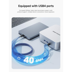 Minis forum ai x1-255 mini pc, ryzen 7 255 (8 cœurs / 16 threads, jusqu’à 4,9 ghz), 16 go ddr5, ssd m.2 512 go, usb4, hdmi/dp 4k