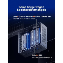 MINISFORUM X1 Lite-255 Mini-PC,AMD Ryzen 7 255 (8 C/ 16 T, jusqu’à 4,9 GHz), Radeon 780M, 32 Go DDR5, SSD de 512 Go, Wi-Fi 6E, L
