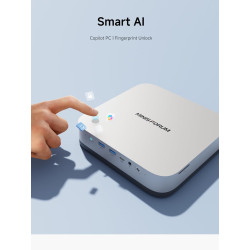 MINIS FORUM AI X1 Pro Mini PC, Ryzen AI 9 HX370 (12 cœurs/24 Threads, jusqu'à 5,1 GHz) et Radeon 890M, 32 Go DDR5, 1 to PCIe 4.0