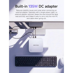 MINIS FORUM AI X1 Pro Mini PC, AMD Ryzen AI 9 HX470 (12C/24T, jusqu'à 5,2 GHz), Radeon 890M, 32 Go DDR5 RAM, 1 to PCIe 4.0 SSD, 