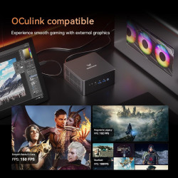 MINIS FORUM UM890 Pro Mini PC AMD Ryzen 9 8945HS IA (8C/16T), Radeon 780M, 32 Go DDR5, SSD M.2 512 Go, HDMI 2.1, DP 1.4, 2× USB4