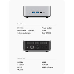 MINIS FORUM AI X1 Mini PC, AMD Ryzen AI 9 HX 470 (12C/24T, jusqu'à 5,2 GHz, 86 Tops), Radeon 890M, 32 Go DDR5 RAM, 1 to PCIe 4.0