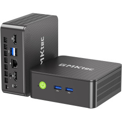 GMKtec Mini PC Intel 12.Gen N95 (Turbo 3,4 GHz), 8 Go de RAM à 2666 MHz + 256 Go M.2 SSD, 3X USB 3.2, Double Sortie HDMI 4K@60Hz