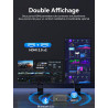 GMKtec Mini PC Intel 12.Gen N95 (Turbo 3,4 GHz), 8 Go de RAM à 2666 MHz + 256 Go M.2 SSD, 3X USB 3.2, Double Sortie HDMI 4K@60Hz