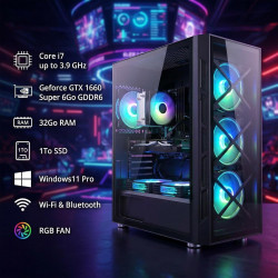 STGsivir PC Gamer Fixe, Ordinateur Gaming, Core i7 up to 3.9 GHz, Geforce GTX 1660 Super 6Go GDDR6, 32Go RAM, 1To SSD, WiFi6, BT