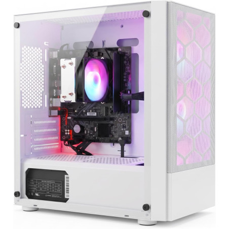 STGsivir Tours PC, Ordinateur de Bureau, Ryzen 5 3400G up to 4.0 GHz, 16Go DDR4 RAM, 512Go SSD, WiFi6, BT 5.0, Ventilateur RGB x