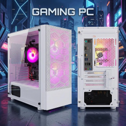 STGsivir Tours PC, Ordinateur de Bureau, Ryzen 5 3400G up to 4.0 GHz, 16Go DDR4 RAM, 512Go SSD, WiFi6, BT 5.0, Ventilateur RGB x