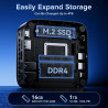 NiPoGi Pinova P1 Mini PC AΜD Ryzen 4300U W11 Pro(4C/4T,3.7GHz,Mieux Que 3500U/3200U/N150) 16Go DDR4 RAM+1To SSD Extensible Ordin