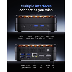 NiPoGi Pinova P1 Mini PC W-11 Pro AMD Ryzen R2544(4C/8T,Max 3.7GHz,Mieux Que 4300U/3300U/N97/N150) 16Go DDR4/256Go SSD Tour PC 4