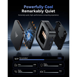 NiPoGi Pinova P1 Mini PC W-11 Pro AMD Ryzen R2544(4C/8T,Max 3.7GHz,Mieux Que 4300U/3300U/N97/N150) 16Go DDR4/256Go SSD Tour PC 4