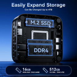 NiPoGi Pinova P1 Mini PC AΜD Ryzen 4300U W11 Pro(4C/4T,3.7GHz,Mieux Que 3500U/N150/N95) 16Go DDR4 RAM+512Go SSD Extensible Ordin