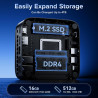 NiPoGi Pinova P1 Mini PC AΜD Ryzen 4300U W11 Pro(4C/4T,3.7GHz,Mieux Que 3500U/N150/N95) 16Go DDR4 RAM+512Go SSD Extensible Ordin