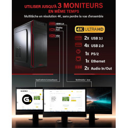 Greed® PC Ultra V2 avec AMD Ryzen 7 5700G - Ordinateur Rapide + Ordinateur de Bureau à Domicile avec 4,6 GHz, 16 Go RAM/mémoire 