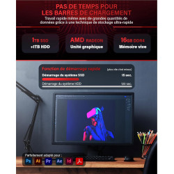 Greed® PC Ultra V2 avec AMD Ryzen 7 5700G - Ordinateur Rapide + Ordinateur de Bureau à Domicile avec 4,6 GHz, 16 Go RAM/mémoire 
