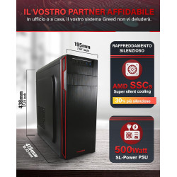 Greed® PC Ultra V2 avec AMD Ryzen 7 5700G - Ordinateur Rapide + Ordinateur de Bureau à Domicile avec 4,6 GHz, 16 Go RAM/mémoire 