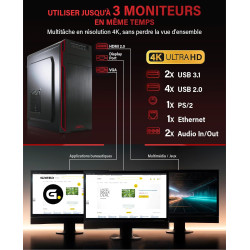 Greed® Basic V2 PC avec AMD Ryzen 5 4600G - Desktop Rapide + Ordinateur de Bureau à Domicile avec 4,2 GHz, 8 Go RAM/RAM - 256 Go
