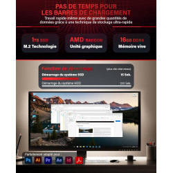 Greed® Multimedia V2 PC avec AMD Ryzen 5 5500GT - Desktop Rapide + Ordinateur de Bureau à Domicile avec 4,4 GHz, 16 Go RAM/mémoi