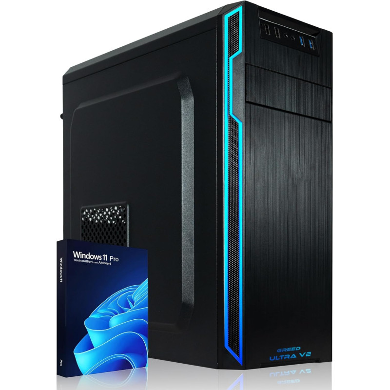Greed® PC Ultra V2 Intel Core i7 12700 - Ordinateur Rapide + Desktop de Bureau à Domicile avec 4,9 GHz - 16 Go RAM/mémoire - 1 T