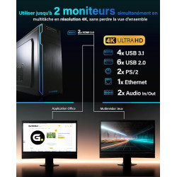 Greed® Multimedia V2 PC avec Intel Core i7 10700F - Desktop Rapide + Ordinateur de Bureau à Domicile avec 4,8 GHz, 16 Go RAM - 5